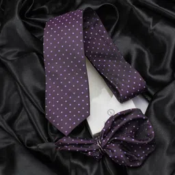 KOVOVE Men Blue Polka Dot Printed Tie & Pocket Square-image-45
