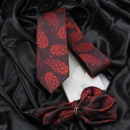 KOVOVE Men Blue Polka Dot Printed Tie & Pocket Square-20