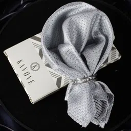 KOVOVE Grey & Black Pocket Square-image-20