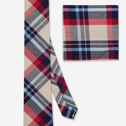 TOFFCRAFT Checked Slim Neck Tie With Pocket Square-image-86
