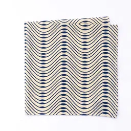 Bubber Blu Men Wave Printed Microfiber Pocket Square-image-1
