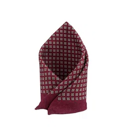 The Tie Hub Men Maroon Floral Printed Printed Pocket Square-image-86
