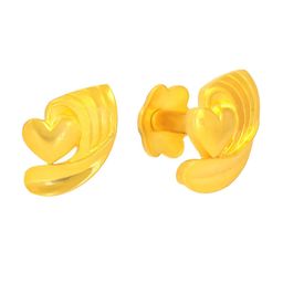 BHIMA 22K Hallmark 916 Purity Yellow Gold Molding Heart Stud-image-74