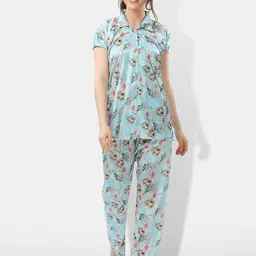 Be You Floral Printed Satin Night suit-image-63