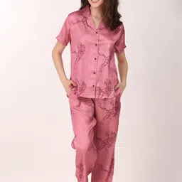 Masha Conversational Printed Satin Night Suit-image-38
