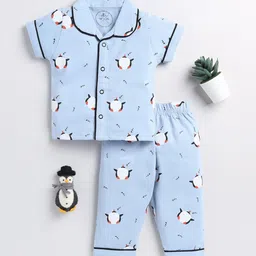 Clt.s Kids Conversational Printed Pure Cotton Night Suit-image-40