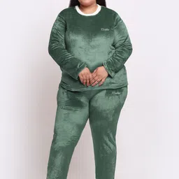KLOTTHE Plus Size Round Neck Wool T-shirt With Pyjama-picture-16