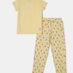 Jockey Girls Super Combed Cotton Relaxed Fit Printed T-shirt & Pyjama Set - RG12-image-43