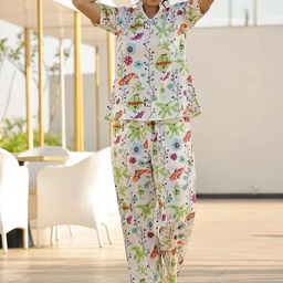 SANSKRUTIHOMES Women Printed Pure Cotton Night suit-image-57