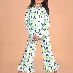 BAESD Girls Abstract Printed Long Sleeves Pure Cotton Shirt With Pyjamas-picture-21
