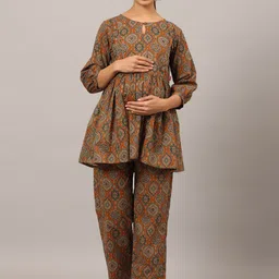 Ikk Kudi by Seerat Women Floral Printed Pure Cotton Night suit-picture-23