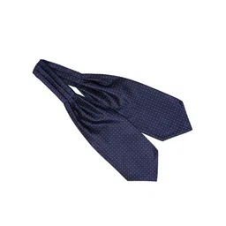 The Tie Hub Men Navy Blue Woven Design Printed Cravat Tie-image-56