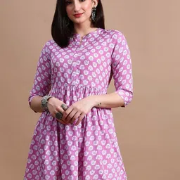 METAFAB Women Mandarin Collar Printed Top-picture-32