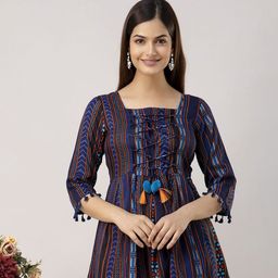 SHOOLIN Square Neck Printed Cotton Top-image-47