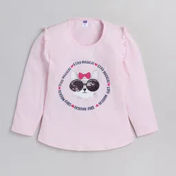 Nottie Planet Girls Pink 100% Cotton Printed Top-45