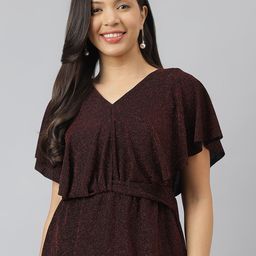 Latin Quarters Flutter Sleeve Ruffles Cinched Waist Top-image-14