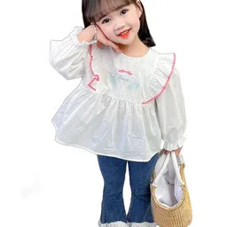 StyleCast x Revolte Girls Floral Embroidered Long Sleeves Ruffles Peplum Top-picture-6