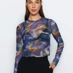 Trendyol Abstract Printed Round Neck Regular Top-image-55