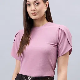 Style Quotient Purple Round Neck Regular Top-image-96