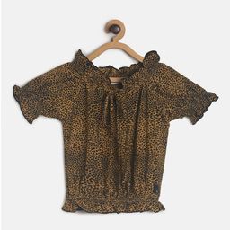 TALES & STORIES Yellow Animal Print Top-image-27