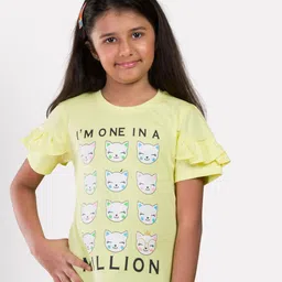 Growing Tree Girls Yellow Printed Ruffled Top-picture-51
