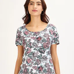 SALT ATTIRE Floral Print Short Sleeves Round Neck Top-image-60