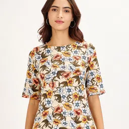 SALT ATTIRE Women Floral Print Round Neck  Round The Clock Top-image-9