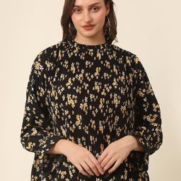 plusS Floral Printed Bell Sleeves Top-image-103