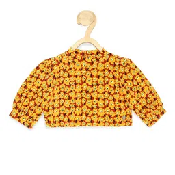 Peter England Girls Floral Printed Round Neck Long Sleeves Top-image-84
