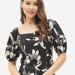 Harpa Women Black Floral Print Top-picture-33