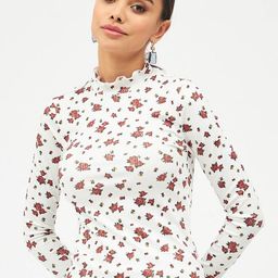 Harpa Floral Printed High Neck Fitted Top-image-18