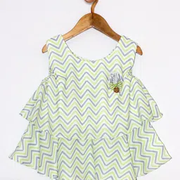 Peppermint Girls Green Geometric Print Satin Top-picture-13