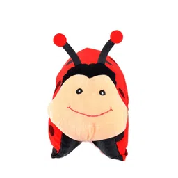 Ultra Kids Red & Beige Bashful Lady Bug Folding Pillow Plush Soft Toy image 3