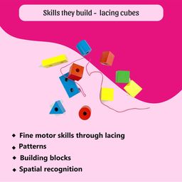 wonderLearn Kids Pink Printed wonderLearn Shape Puzzles, Building Blocks, Lacing Blocks for Building Puzzle image 5