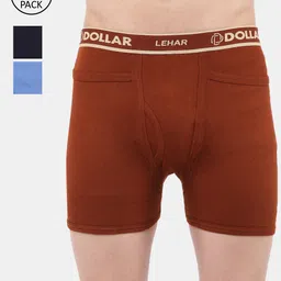 Dollar Lehar Men Assorted Pack Of 3 Combed Cotton Trunks MLHTR-03-PO3-picture-4