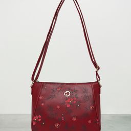 Caprese Floral Printed Structured Sling Bag-32