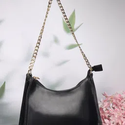 DressBerry Black Structured Shoulder Bag-15