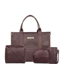 LEGAL BRIBE Set Of 4 Animal Textured PU Structured Handheld Bags-image-57