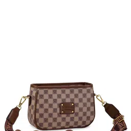 Diva Dale Printed PU Structured Sling Bag with Cut Work image 3