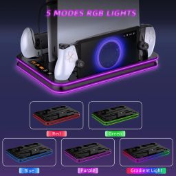 JYS Multi-Functional PS5 / PS5 Slim & PS Portal Cooling Fan Stand With Dual Controller Charger - RGB Lights - RS8545 JYS Multi-Functional PS5 / PS5 Slim & PS Portal Cooling Fan Stand With Dual Controller Charger - RGB Lights - RS8545 image 3