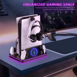 JYS Multi-Functional PS5 / PS5 Slim & PS Portal Cooling Fan Stand With Dual Controller Charger - RGB Lights - RS8545 JYS Multi-Functional PS5 / PS5 Slim & PS Portal Cooling Fan Stand With Dual Controller Charger - RGB Lights - RS8545 image 4