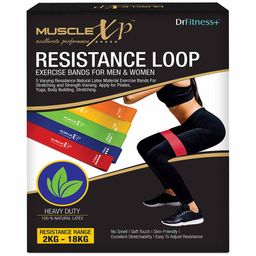 MuscleXP Resistance Loop Band Set of 5,  Assorted  X Heavy, Heavy, Medium, Light, X Light  image 1