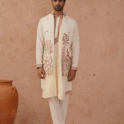 KALPRAAG Ethnic Motifs Embroidered Regular Thread Work Kurta with Trousers & Dupatta-picture-38