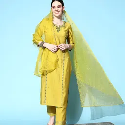 SheWill Women Floral Cotton Blend Hyper Texture Kurta Set-image-66