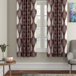 Cortina Set Of 2 Brown & Off-White Ethnic Motifs Window Curtains-image-54