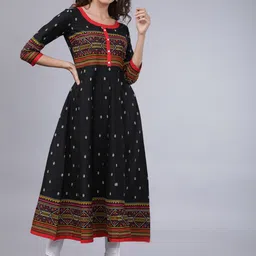Vishudh Women Black & Red Printed A-Line Kurta-picture-43