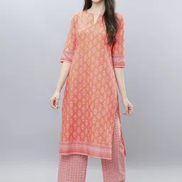 Vishudh Women Orange Printed A-Line Kurta-picture-45