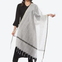 Biba Striped Tasselled Dupatta-picture-13