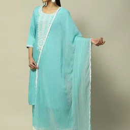 Rangriti Embroidered Dupatta with Thread Work-image-54