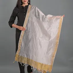 Apratim Tasselled Chanderi Dupatta-picture-53